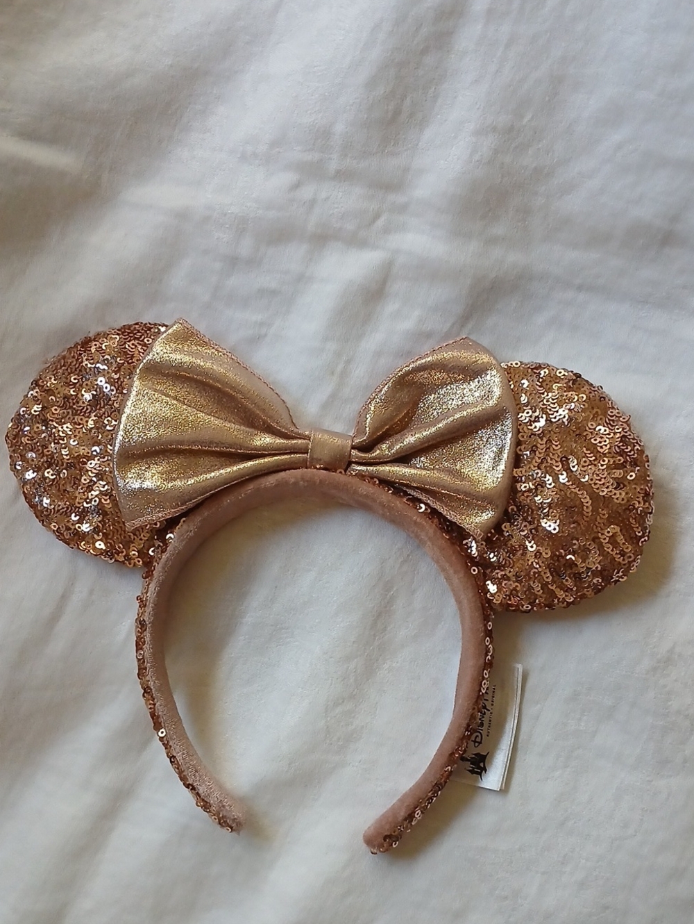 Disney Parks Rose Gold Sequin Minnie Ears